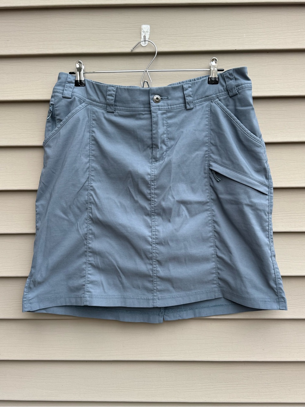 Duluth Trading Dry on the Fly Skort 16 Blue Hiking Travel Utility